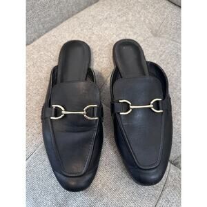 A New Day Womens size 8 Mule Shoes Black Sandal Slip On Flat Comfort